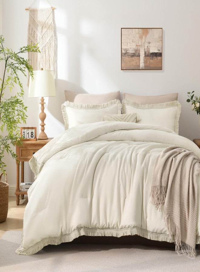 Andency مجموعة أغطية سرير أندنسي توين بيج، 2 قطعة مجموعة أغطية سرير بوهو مع شرابات للأطفال للأولاد والبنات والمراهقين، مجموعة أغطية سرير ناعمة لجميع فصول السنة (66x90 إنش وغطاء وسادة واحد) - Image 1