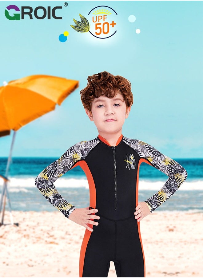 GROIC - Kids Wetsuit for Boys Girls, Front Zipper Shorty Wetsuits, Super Stretchy Full Body Wet Suit, Children's Wetsuit for Surfing Swimming Diving Water Sports Swim Lessons - Image 1