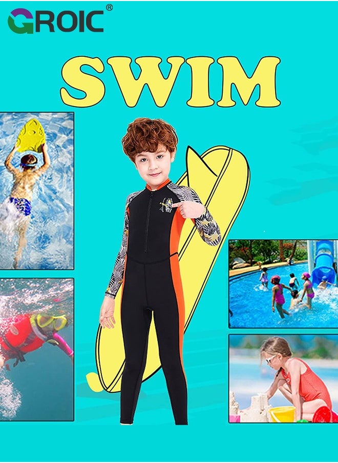 GROIC - Kids Wetsuit for Boys Girls, Front Zipper Shorty Wetsuits, Super Stretchy Full Body Wet Suit, Children's Wetsuit for Surfing Swimming Diving Water Sports Swim Lessons - Image 1