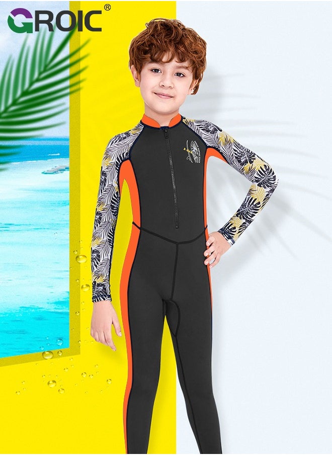 GROIC - Kids Wetsuit for Boys Girls, Front Zipper Shorty Wetsuits, Super Stretchy Full Body Wet Suit, Children's Wetsuit for Surfing Swimming Diving Water Sports Swim Lessons - Image 1
