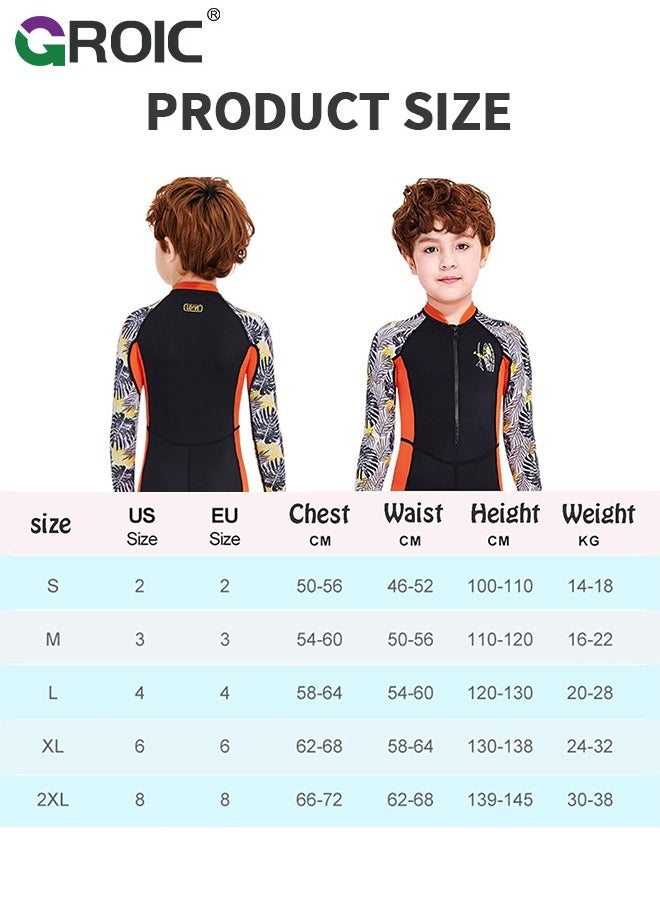 GROIC - Kids Wetsuit for Boys Girls, Front Zipper Shorty Wetsuits, Super Stretchy Full Body Wet Suit, Children's Wetsuit for Surfing Swimming Diving Water Sports Swim Lessons - Image 1