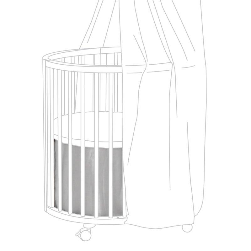 Stokke Sleepi Mini Bed Skirt by Pehr Grey Compatible with Stokke Sleepi Mini Available in Numerous Colors Machine Washable Soft Organic Cotton - Image 2