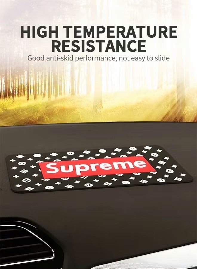 Generic Car Dashboard Anti-Slip Rubber Pad, Supreme Fashion Style Dashboard Decorations, Cool Car Accessories Interior, Universal Non-Slip Car Mat for Phones Sunglasses Keys and More Use  - Image 4