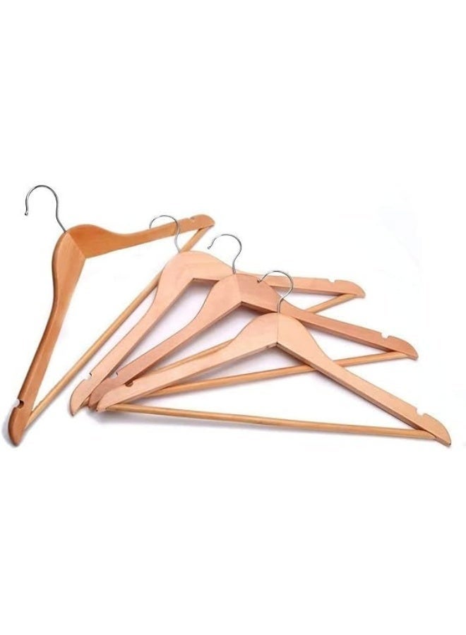 Golden Arrows Wooden Clothes Hangers (10 Pack) - Clothes Hanger - Durable Slim Hanger Set with 360 Degree Rotating Hook for Coats and Suits - Wooden Hanger with Shoulder Grooves for an Organized Closet - Strong Shoulder Grooves for Wardrobe - Premium Wooden Clothes Hangers - Image 2