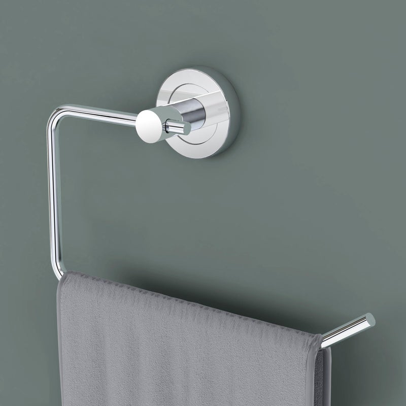 Planet Stainless Steel Towel Ring for Bathroom/Wash Basin/Napkin-Towel Hanger/Bathroom Accessories (Chrome, Half Square, Pack of 3) - Image 4