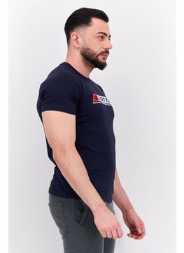 LOTTO Men Sportswear Fit Short Sleeve Outdoor T Shirt, Navy  - Image 3