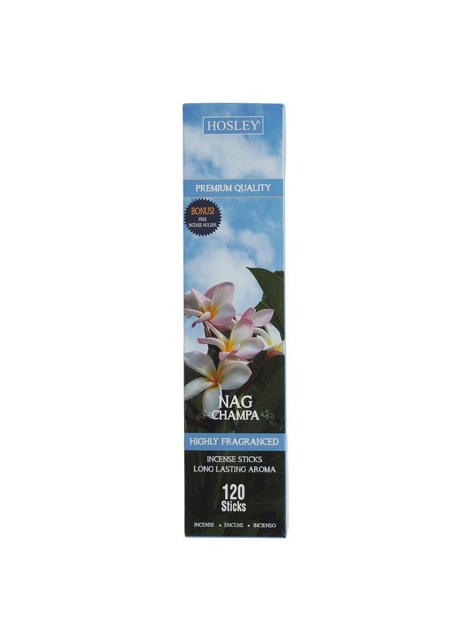 Hosley - 120-Pack Nag Champa Incense Sticks Authentic Aromatherapy For Meditation, Relaxation, And Spiritual Atmosphere Long-Lasting Bulk Pack For Daily Bliss - Image 1