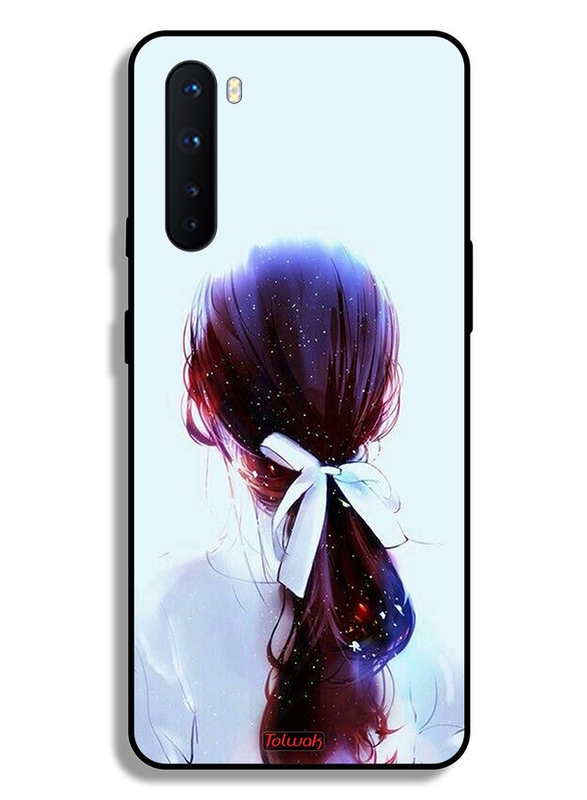 Tolwak OnePlus Nord Protective Case Cover Tie Hair With Hairband Girl Art - Image 2