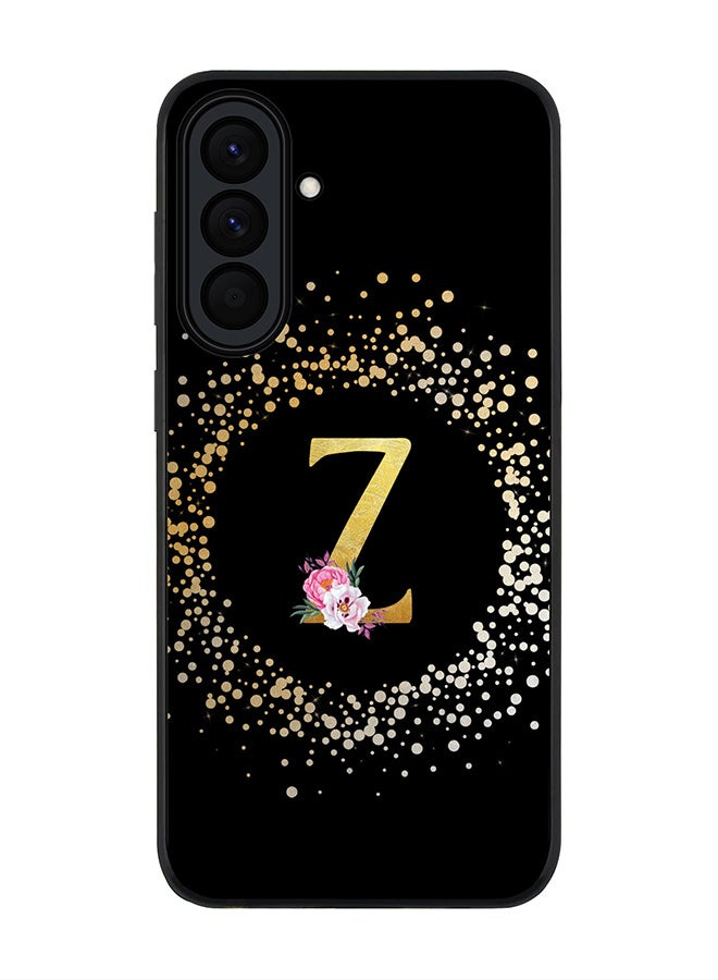 Stylizedd For Samsung Galaxy A37 Case,Slim fit Camera Protection, Shockproof Thin Phone cover  - Custom Monogram Floral - Z ( Black ) - Image 1