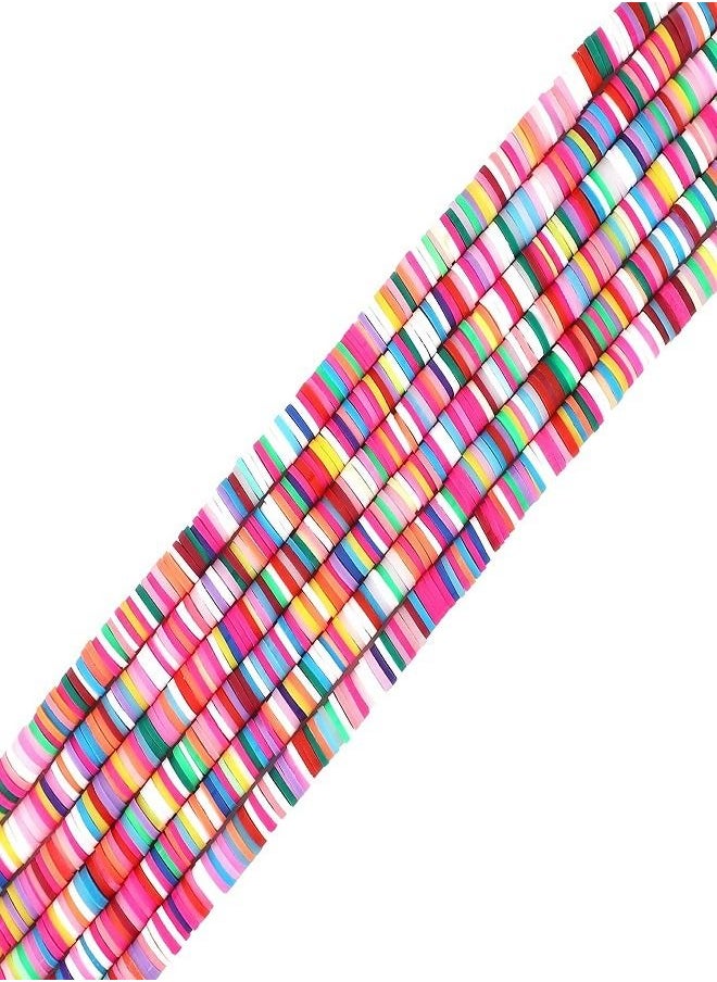 asmat Clay Beads Colorful Round Handmade Heishi Beads Polymer Flat Beads for Necklace Jewelry Bracelet Earring Pendant Anklet Craft Making  - Image 1
