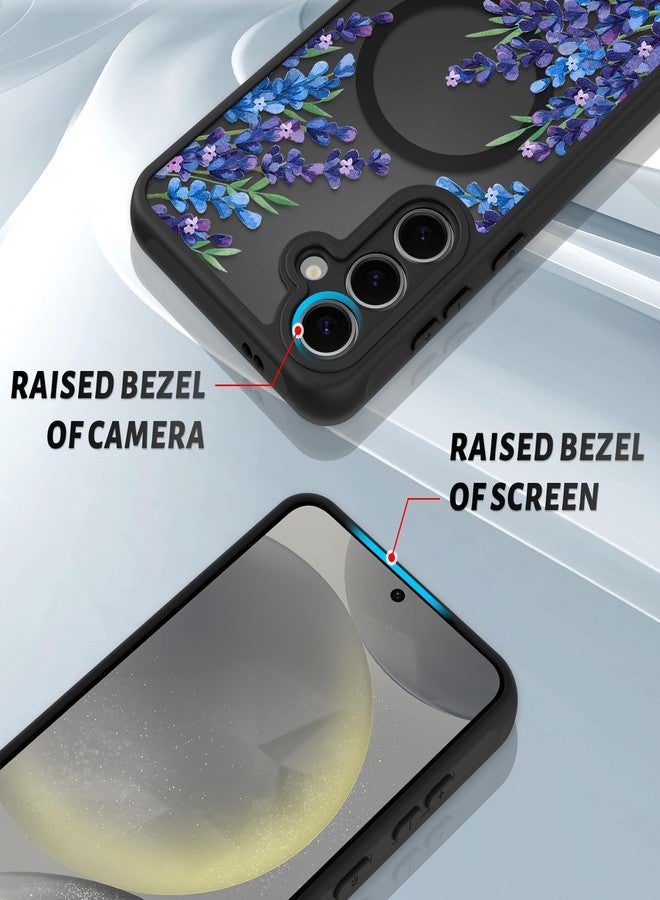 OOK Case for Samsung Galaxy S24 Plus 6.7 Inch (Wireless Charging Compatible) Purple Floral Flowers Lavender Translucent Phone Cover Soft TPU + Hard PC Anti-Scratch Shockproof Magnetic Case for Women - Image 3