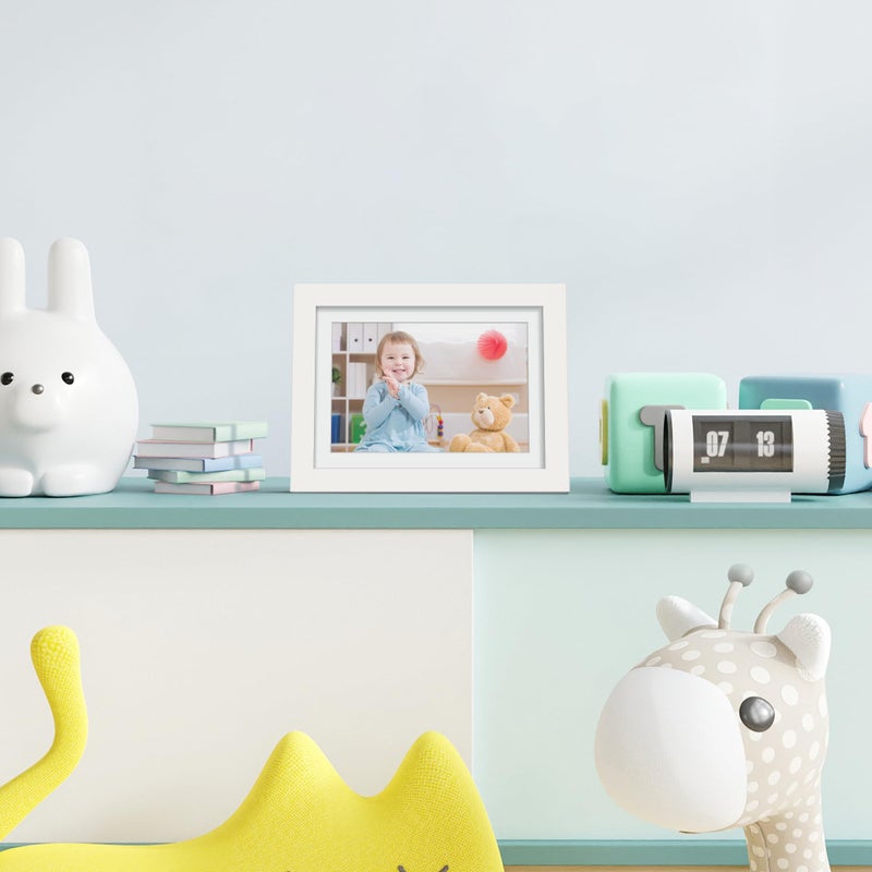 أبس سيمبلز upsimples 5x7 إطار الصورة عرض الصور 4x6 مع حصيرة أو 5x7 بدون حائط معلق إطار صورة أبيض 1 حزمة - Image 2