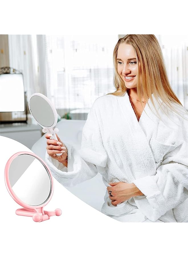 erorex 2 Pcs 1 5X And 1 10X Folding Magnifying Mirror Double Sided Magnifying Makeup Mirror Portable Cosmetic Hand Mirror With Magnification Pedestal Adjustable Magnified Mirror Hand Held - Image 3