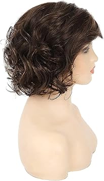 Baruisi Short Brown Wigs for Women Short Curly Fluffy Synthetic Hair Wig Natural Layered Cosplay Costume Wigs - Image 5