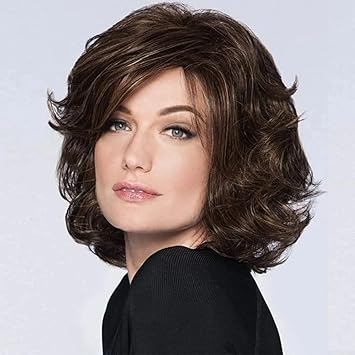 Baruisi Short Brown Wigs for Women Short Curly Fluffy Synthetic Hair Wig Natural Layered Cosplay Costume Wigs - Image 1