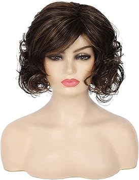 Baruisi Short Brown Wigs for Women Short Curly Fluffy Synthetic Hair Wig Natural Layered Cosplay Costume Wigs - Image 4