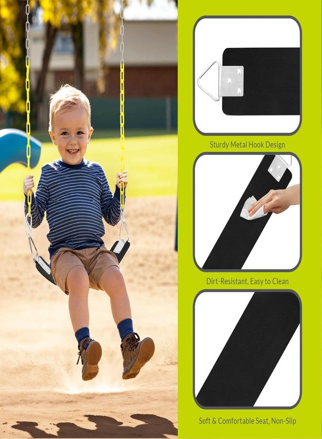 GISCO Flexible Heavy Duty Swing Seat Set with Metal Triangle Ring for Kids/Adults | Yellow | Weight Support Upto 300kg - Image 3