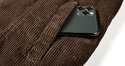 utcoco Men's Vintage Fleece Sherpa Lined Corduroy Denim Trucker Jackets Lapel Button Down Thickened Winter Coats (S, Dark Brown) - Image 5