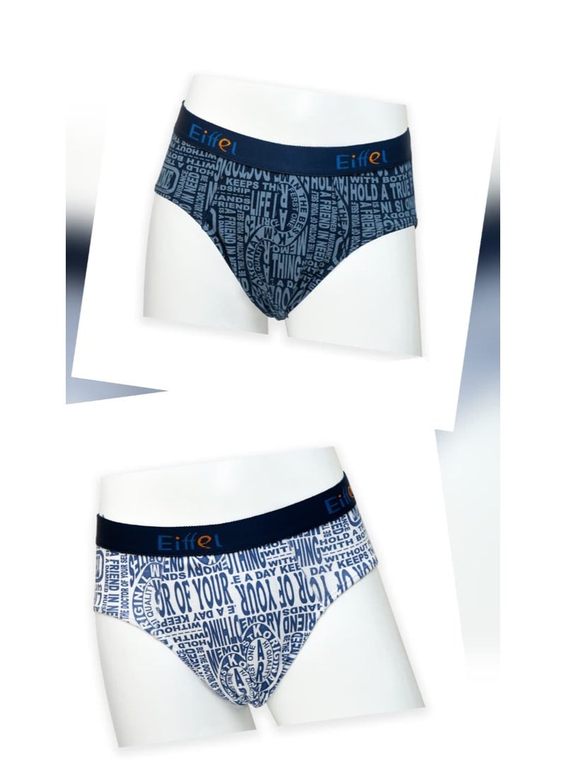 Eiffel Men's Cotton Brief – 95% Premium Syrian Cotton 5% Lycra, Soft Breathable Comfortable Fit, Multi-Color,2Pieces - Image 4