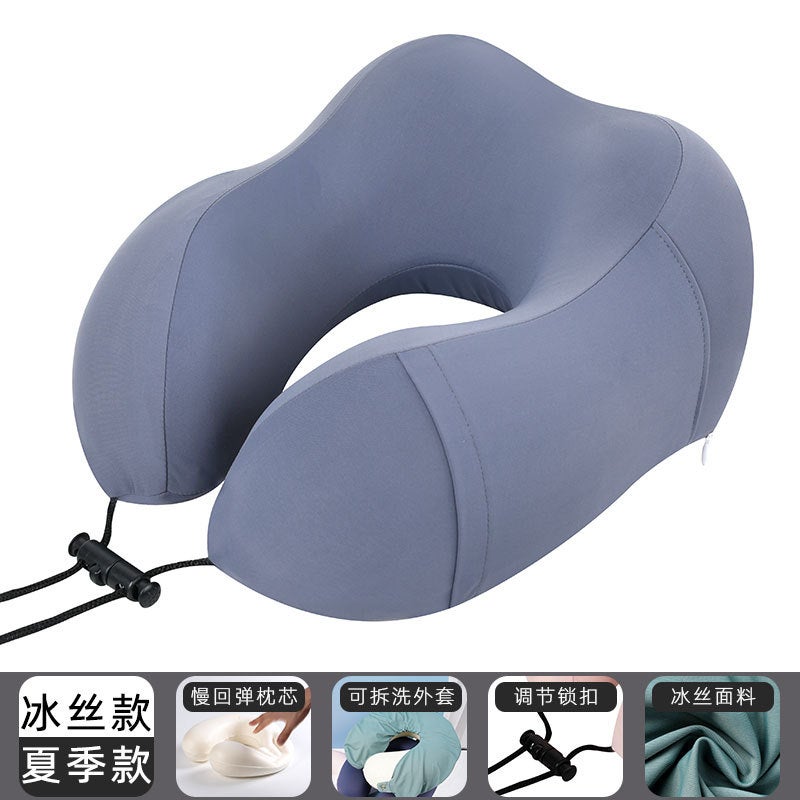 Memory Foam U-Shaped Travel Pillow – Neck Support for Adults with Crystal Velvet Cover - Image 1