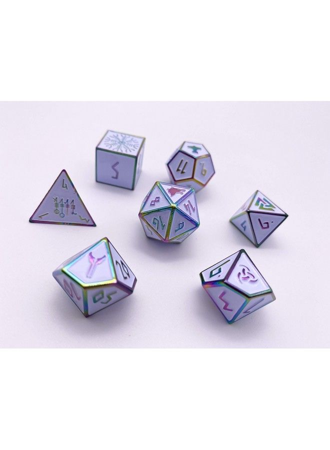 Norse Foundry Set Of 7 Ice Storm Norse Series Full Metal Polyhedral Dice Rpg Math Games Dnd Pathfinder … - Image 2