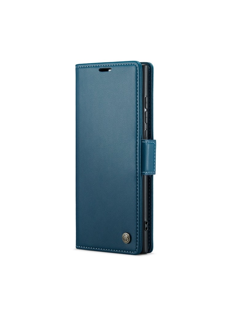 CaseMe Flip Wallet Case For Samsung Galaxy S24 Ultra, [RFID Blocking] PU Leather Wallet Flip Folio Case with Card Holder Kickstand Shockproof Phone Cover (Blue)  - Image 2