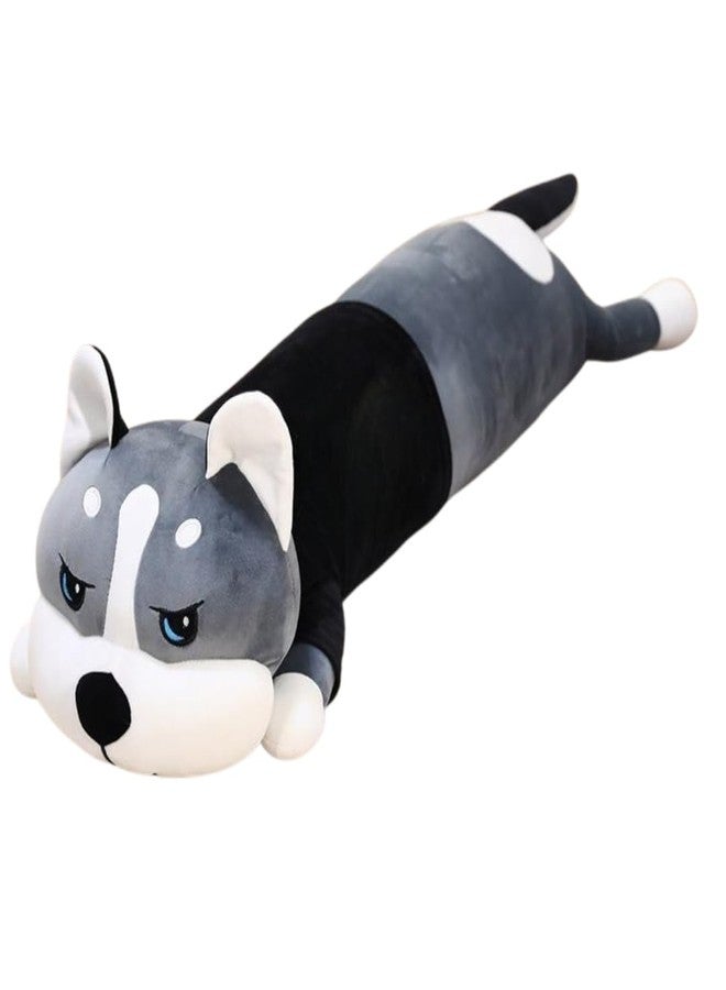 TechMax Solution Cute Lazy Husky Dog Pillow - Long Plush Stuffed Animal Cushion, Soft Hugging Body Pillow for Kids & Home Décor - Image 1