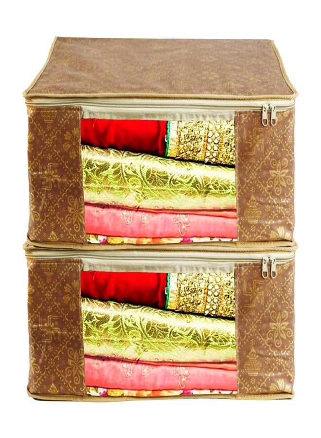 Shaping Fabric Garment Cover Non-Woven 90 GSM with Transparent Window & Double Metal Zipper - Pack of 2 | Dustproof Clothes Storage Bag for Sarees, Suits, Jackets, Shirts SCXLRL1582493517524148524565 - Image 1