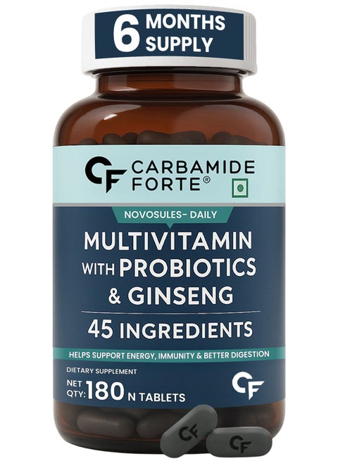 Carbamide Forte Multivitamin with Probiotics & Ginseng - 180 Veg Tablets