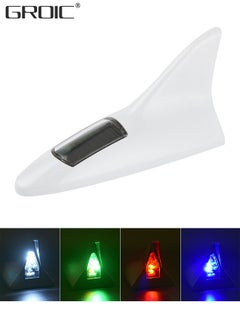 GROIC Shark Fin Antenna,Solar Power Shark Fin 8 LED Warning Light Shark Fin Antenna Cover for Car Decoration & Enhance The Signal  - Image 1