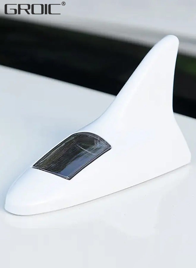 GROIC Shark Fin Antenna,Solar Power Shark Fin 8 LED Warning Light Shark Fin Antenna Cover for Car Decoration & Enhance The Signal - Image 3