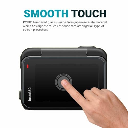 POPIO Military-Grade Gorilla Tempered Glass for Insta360 Ace Pro Action Camera (Transparent) Edge To Edge Full Screen Coverage, Complete Set Of 3 Glass - Image 2