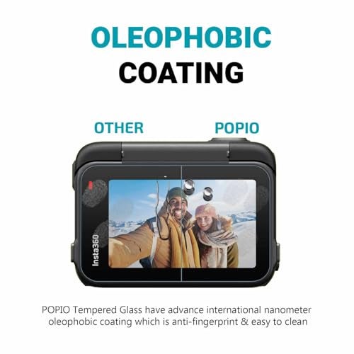 POPIO Military-Grade Gorilla Tempered Glass for Insta360 Ace Pro Action Camera (Transparent) Edge To Edge Full Screen Coverage, Complete Set Of 3 Glass - Image 3