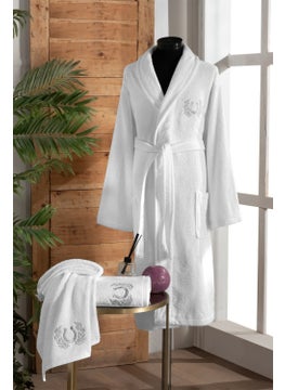 Tanem Home Cotton Embroidered 3 Piece Men's Bathrobe Set | Bathrobe Set | Dowry set  - Image 1