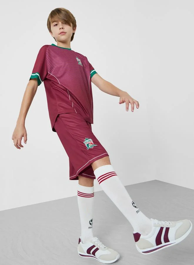 Styli Teen Boys Portugal Print Jersey T-Shirt and Shorts FIFA Football Set