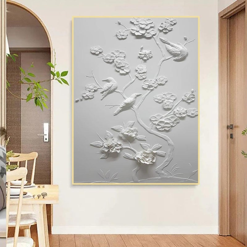 Marktna One piece of printed canvas wall art in a plaster painting design with a hollow frame, measuring (60×90). - Image 1