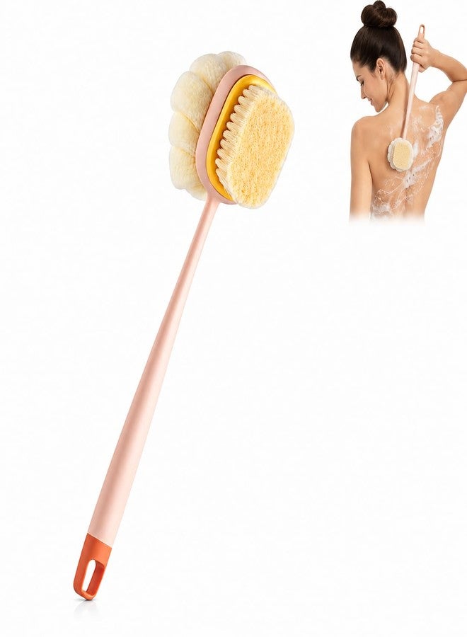 STOFFIER GARTEN 2-in-1 Body Bath Brush for Shower with Long Handle, Soft Bristles & Loofah Back Scrubber for Men & Women, Exfoliating Massage Brush for Deep Cleansing, Dead Skin Removal & Smooth Glowing Skin - Image 1