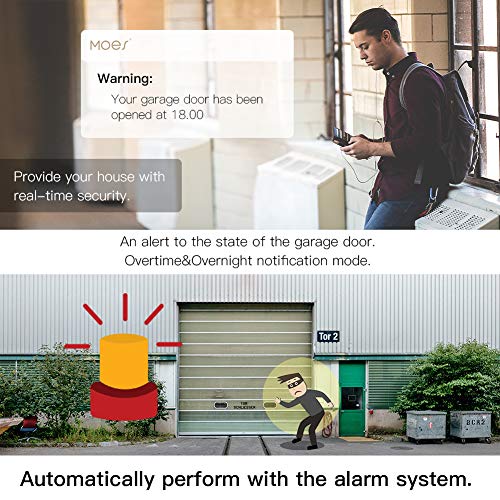 MOES WiFi Smart Garage Door Opener Controller,Smart Life/Tuya APP Remote Monitor Your Garage Door Anywhere Anytime,Compatible with Alexa Google Home No hub Required. - Image 4