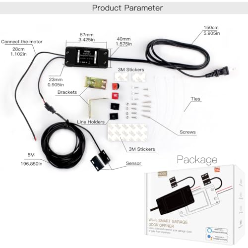 MOES WiFi Smart Garage Door Opener Controller,Smart Life/Tuya APP Remote Monitor Your Garage Door Anywhere Anytime,Compatible with Alexa Google Home No hub Required. - Image 5