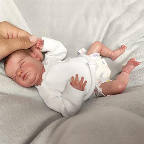 GYCV Lifelike Mini Reborn Dolls Boy Cheap 10 Inch Real Life Sleeping Newborn Baby Dolls that Look Real Babies Soft Cloth Body Realistic Eyes Closed Baby Dolls Toys Gifts for Kids Age 3 - Image 5