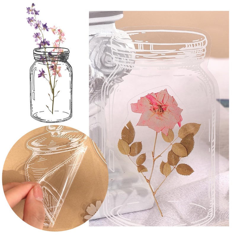 PAGEMORE 380 Pcs Natural Flower Stickers for Scrapbooking, Vintage Floral Stickers Decals Aesthetic Watercolor Stickers for Journaling Phone Case Stickers Art Bullet Junk Journal Planners DIY Craft Notebook - Image 4