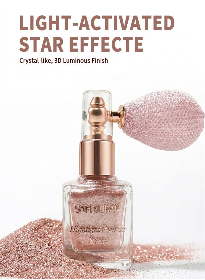 SAM SUGAR Bronze Highlight Powder Spray, Shimmer Body & Face Highlighter, Long-Lasting Glitter for Stage Makeup & Festivals, Buildable Warm Sparkle for Cheeks, Collarbones & Hair - Image 2