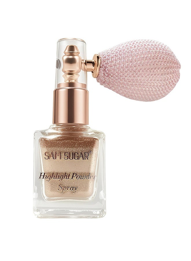 SAM SUGAR Bronze Highlight Powder Spray, Shimmer Body & Face Highlighter, Long-Lasting Glitter for Stage Makeup & Festivals, Buildable Warm Sparkle for Cheeks, Collarbones & Hair - Image 1