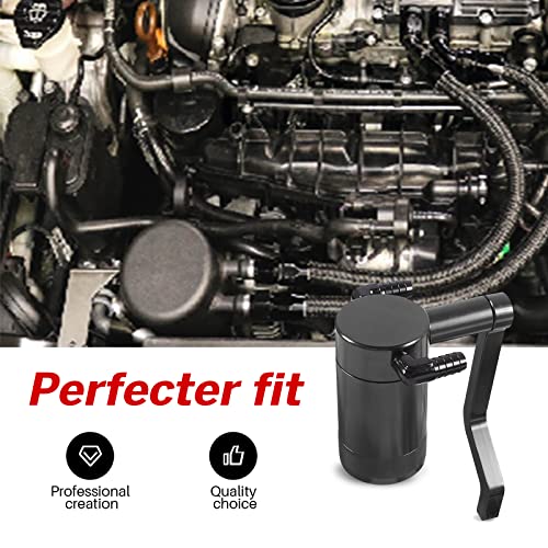 POSENG Billet Catch Can Air Oil Separator Z-Bracket Technology Compatible with Chrysler Dodge Charger Challenger 2011-2021 6.4 L Black - Image 3