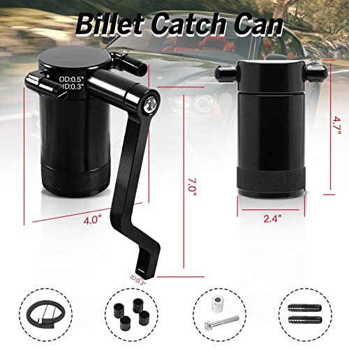 POSENG Billet Catch Can Air Oil Separator Z-Bracket Technology Compatible with Chrysler Dodge Charger Challenger 2011-2021 6.4 L Black - Image 2