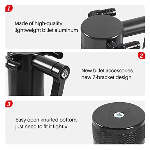 POSENG Billet Catch Can Air Oil Separator Z-Bracket Technology Compatible with Chrysler Dodge Charger Challenger 2011-2021 6.4 L Black - Image 4