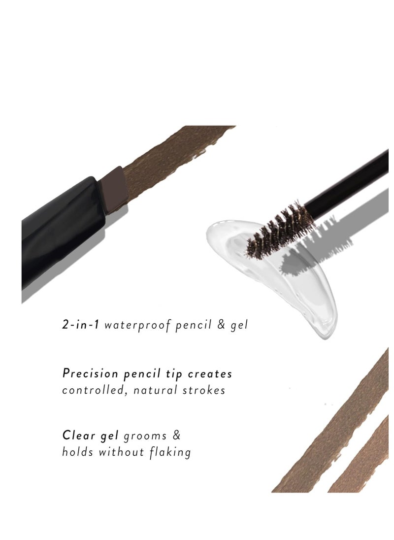 LAURA GELLER LAURA GELLER NEW YORK Sculpt-n-Stay Waterproof Brow Pencil & Gel - Taupe  - Image 3