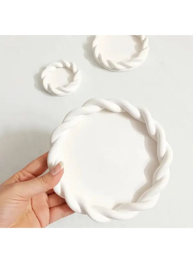 Medium Hemp Rope Silicone Mold For DIY Crafts Plaster Candles Display Tray - Image 2