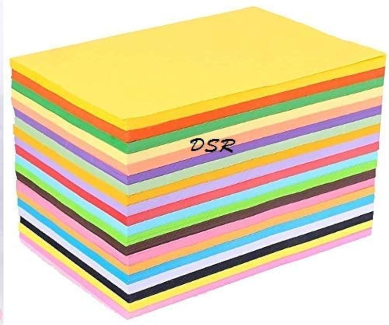 D S R Eclet A4 100 Coloured Sheets (10 Sheets each color) Copy Printing/Art and Craft Paper Double Sided ColouredOffice Stationery Children's Day Gift, Birthday Gift, Party Favors,christmas decor etc 01 - Image 1