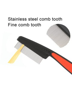 ZJchao Comb, Stainless Steel Fine Tooth Comb Professional Head Removal Hair Comb Removes Nits Dog Cat Pet Comb Grooming Tool  - Image 3